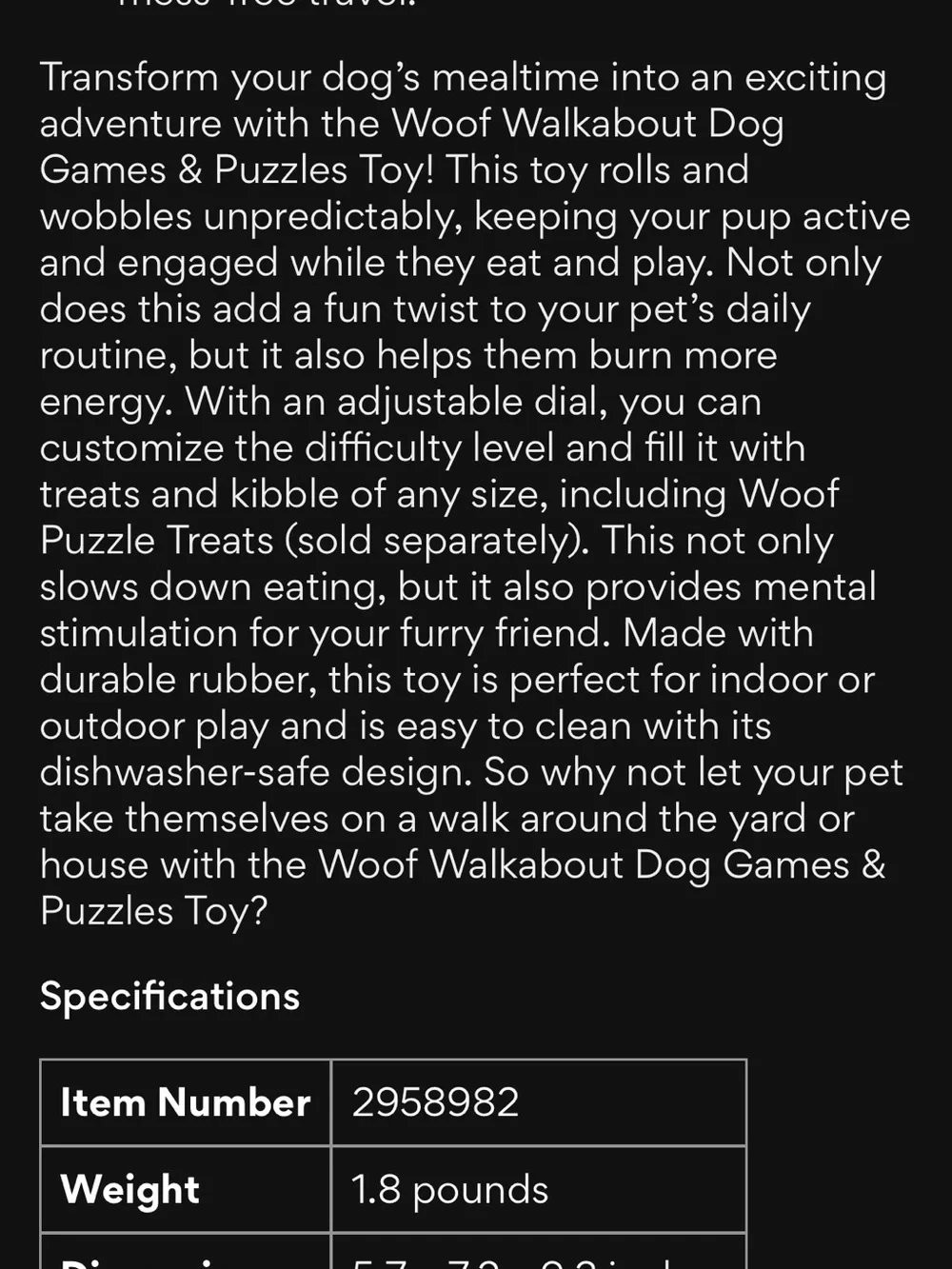 Woof Walkabout Interactive Dog Toy